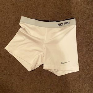 Nike Pro white compression shorts